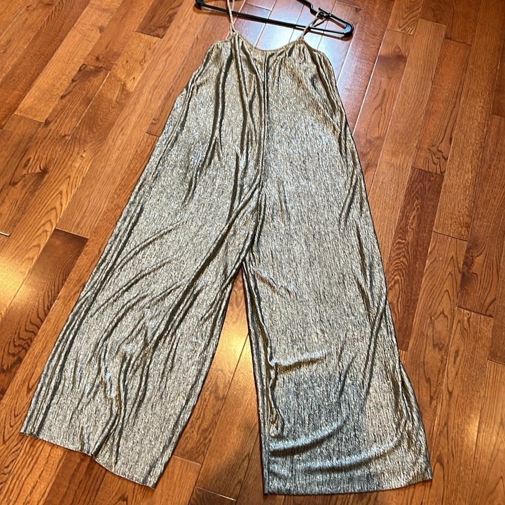 Pull & Bear shiny metallic Jumpsuit overalls Sz S - Picture 4 of 17